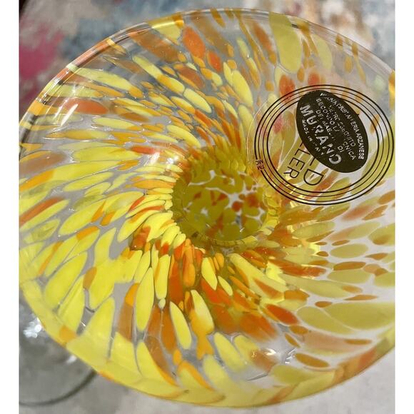 Murano Style Swirled Art Glass Candle Holders, Made in Italy, Set of 2 - Picture 10 of 14